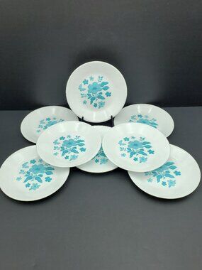 Corelle Pioneer Woman Evie Teal Appetizer Plates Aqua Floral Dessert Bread Plate